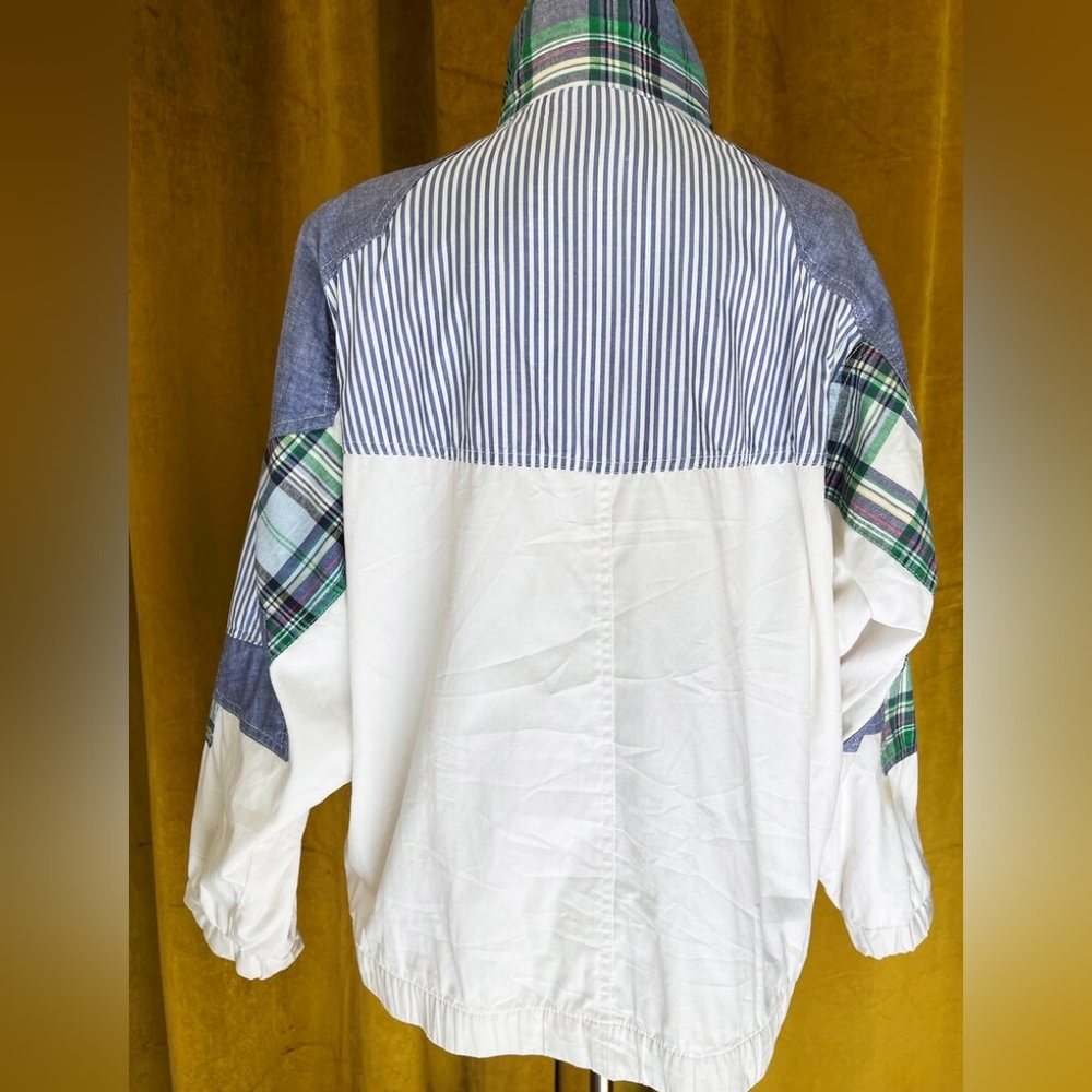 Vintage 80s Patchwork Plaid White Jacket - image 7